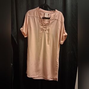 Philosophy Pink Lace-Up Dress